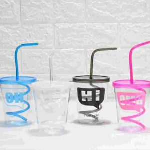 VASO PLASTICO CON SORBETE 6/1
