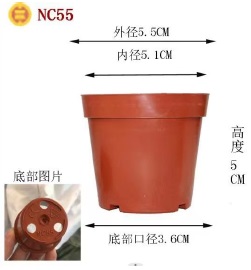 MACETERO PLASTICO 5*3*6CM 12/1