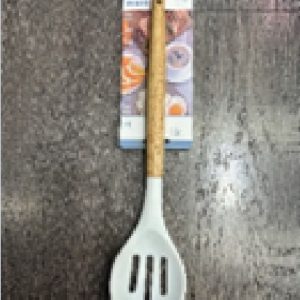 CUCHARON ESCURRIDOR SILICON+MADERA BLANCO 6/1