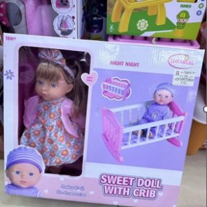 MUÑECA SWEET DOLL WITH CRIB 3/1