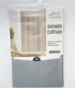 CORTINA DE BAÑO 3D 180X180CM 3/1 GM