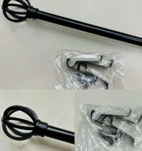 BARRA D/CORTINA NEGRA 120-220CM 3/1